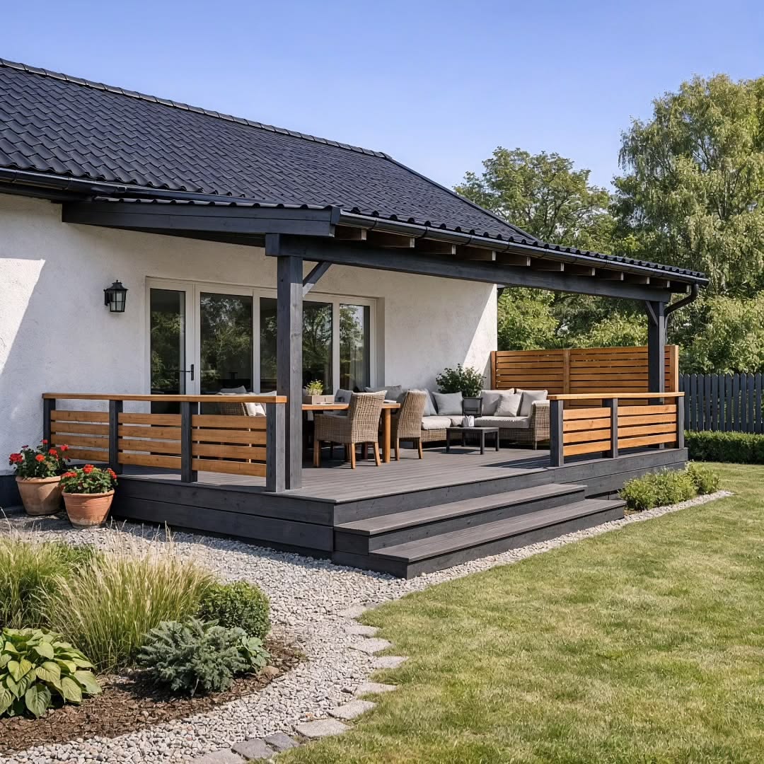 Terrassi ehitus 25 m² eramaja taha platsile